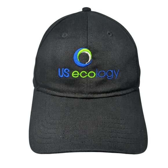 US Ecology Slideback Hat Black One Size Adjustable Embroidered 6 Panel Otto - Picture 1 of 9